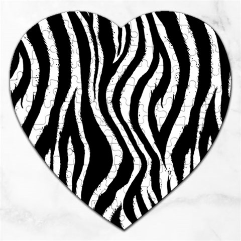 Zebra Pattern Jigsaw Puzzle (Heart) from ArtsNow.com Front