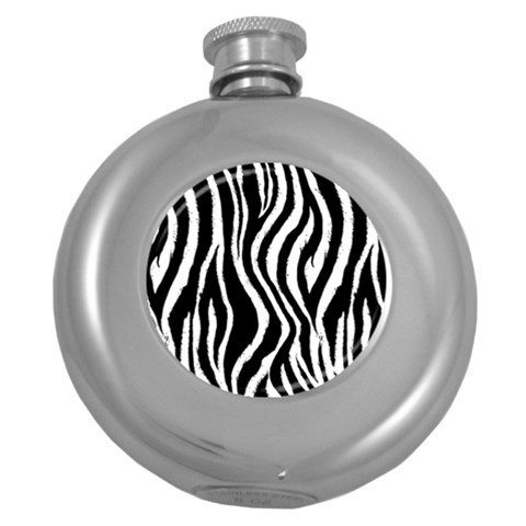 Zebra Pattern Hip Flask (5 oz) from ArtsNow.com Front