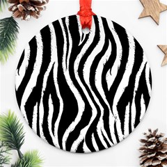 Zebra Pattern Round Ornament (Two Sides) from ArtsNow.com Back