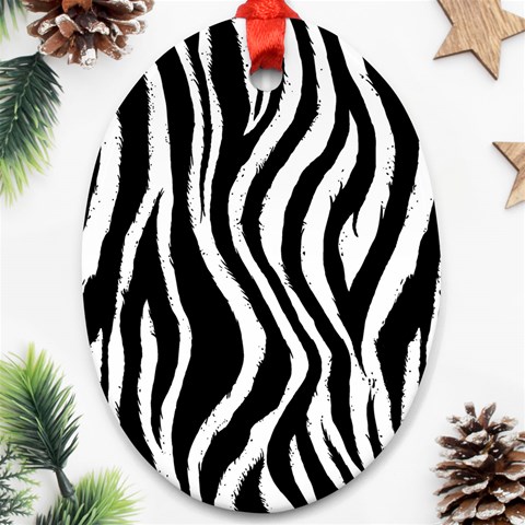 Zebra Pattern Oval Ornament (Two Sides) from ArtsNow.com Front