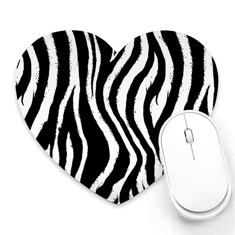 Zebra Pattern Heart Mousepad from ArtsNow.com Front