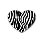Zebra Pattern Rubber Coaster (Heart)