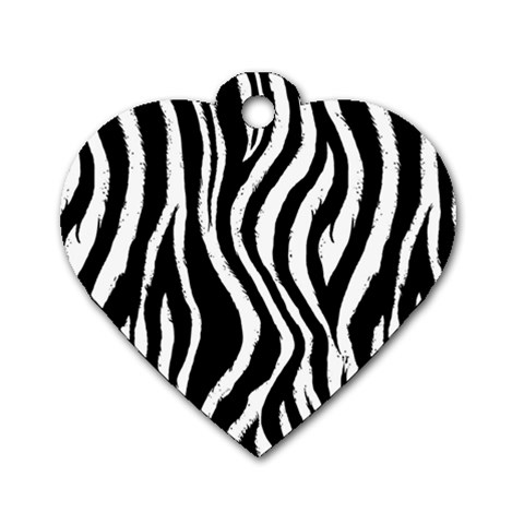 Zebra Pattern Dog Tag Heart (One Side) from ArtsNow.com Front