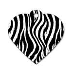 Zebra Pattern Dog Tag Heart (One Side)