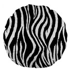 Zebra Pattern Large 18  Premium Flano Round Cushion 