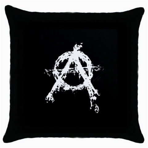 Anarchy Throw Pillow Case (Black) from ArtsNow.com Front
