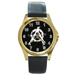 Anarchy Round Gold Metal Watch