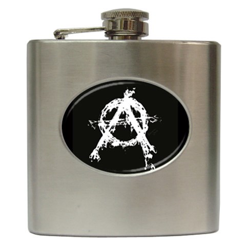 Anarchy Hip Flask (6 oz) from ArtsNow.com Front