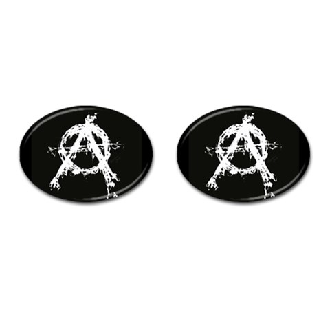 Anarchy Cufflinks (Oval) from ArtsNow.com Front(Pair)