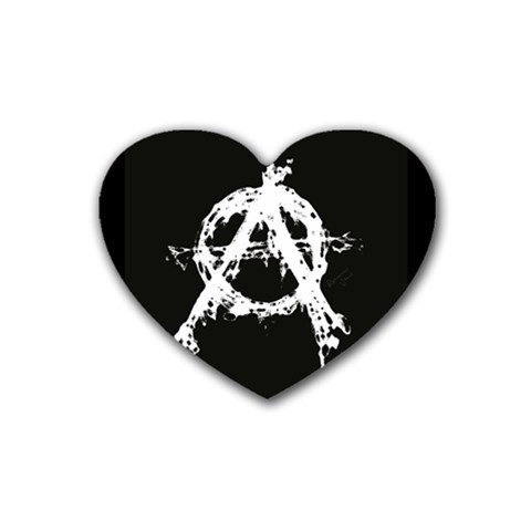 Anarchy Rubber Coaster (Heart) from ArtsNow.com Front