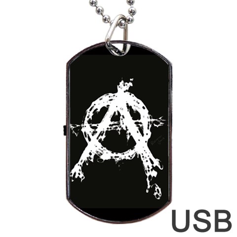 Anarchy Dog Tag USB Flash (Two Sides) from ArtsNow.com Front