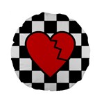 Broken Love Heart Standard 15  Premium Flano Round Cushion 