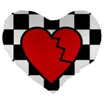 Broken Love Heart Large 19  Premium Flano Heart Shape Cushion