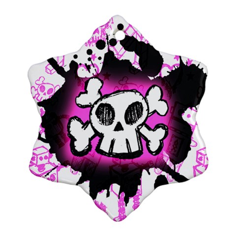 Cartoon Skull Snowflake Ornament (Two Sides) from ArtsNow.com Back
