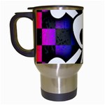 Checker Rainbow Skull Travel Mug (White)