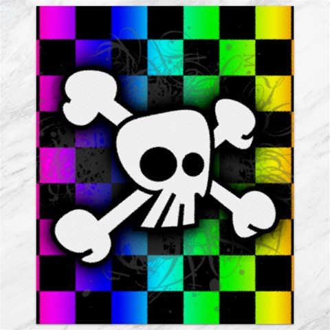Checker Rainbow Skull Canvas 16  x 20  from ArtsNow.com 15.75 x19.29  Canvas - 1