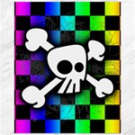 Checker Rainbow Skull Canvas 16  x 20 