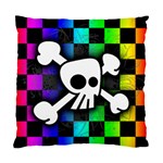 Checker Rainbow Skull Standard Cushion Case (One Side)