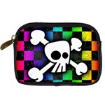 Checker Rainbow Skull Digital Camera Leather Case