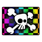 Checker Rainbow Skull Fleece Blanket (Small)