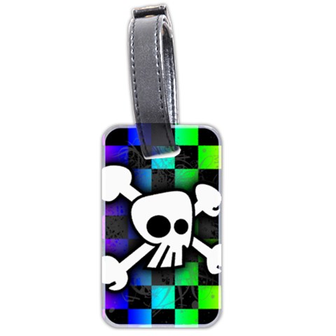 Checker Rainbow Skull Luggage Tag (two sides) from ArtsNow.com Front