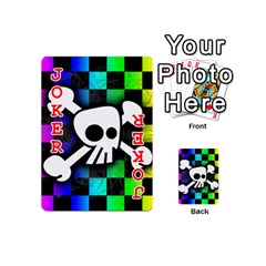 Checker Rainbow Skull Playing Cards 54 Designs (Mini) from ArtsNow.com Front - Joker2