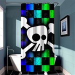 Checker Rainbow Skull Shower Curtain 36  x 72  (Stall)