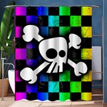Checker Rainbow Skull Shower Curtain 60  x 72  (Medium)