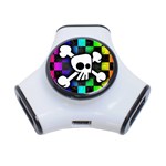 Checker Rainbow Skull 3-Port USB Hub