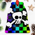 Checker Rainbow Skull Ornament (Bell)