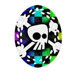 Checker Rainbow Skull Ornament (Oval Filigree)