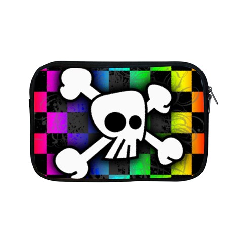 Checker Rainbow Skull Apple iPad Mini Zipper Case from ArtsNow.com Front