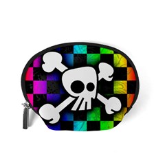 Checker Rainbow Skull Accessory Pouch (Small) from ArtsNow.com Back