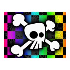 Checker Rainbow Skull Double Sided Flano Blanket (Mini) from ArtsNow.com 35 x27  Blanket Front