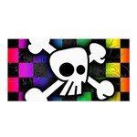 Checker Rainbow Skull Satin Wrap