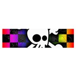 Checker Rainbow Skull Satin Scarf (Oblong)