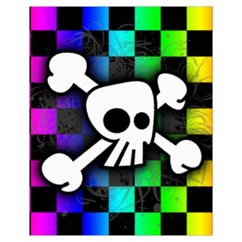 Checker Rainbow Skull Drawstring Pouch (XL) from ArtsNow.com Front