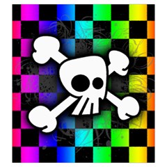 Checker Rainbow Skull Drawstring Pouch (XXL) from ArtsNow.com Front
