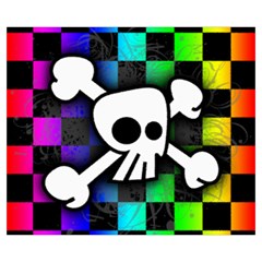 Checker Rainbow Skull Medium Tote Bag from ArtsNow.com Back