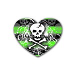 Deathrock Skull Rubber Heart Coaster (4 pack)