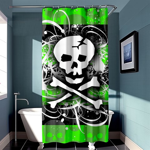 Deathrock Skull Shower Curtain 36  x 72  (Stall) from ArtsNow.com Curtain(36 X72 ) - 33.26 x66.24  Curtain(36 X72 )