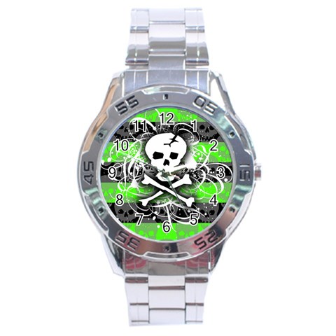 Deathrock Skull Stainless Steel Analogue Watch from ArtsNow.com Front