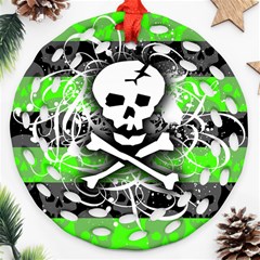 Deathrock Skull Round Filigree Ornament (Two Sides) from ArtsNow.com Front