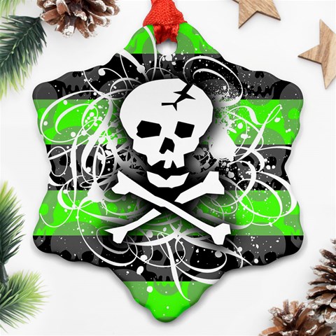 Deathrock Skull Snowflake Ornament (Two Sides) from ArtsNow.com Front