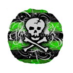 Deathrock Skull Standard 15  Premium Round Cushion 