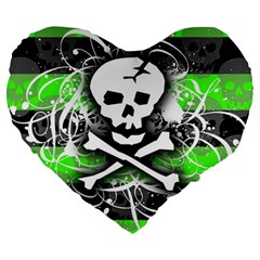 Deathrock Skull Large 19  Premium Heart Shape Cushion from ArtsNow.com Front