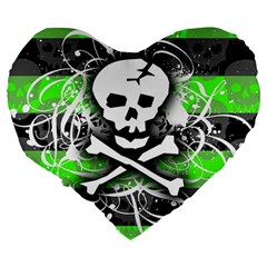 Deathrock Skull Large 19  Premium Heart Shape Cushion from ArtsNow.com Back