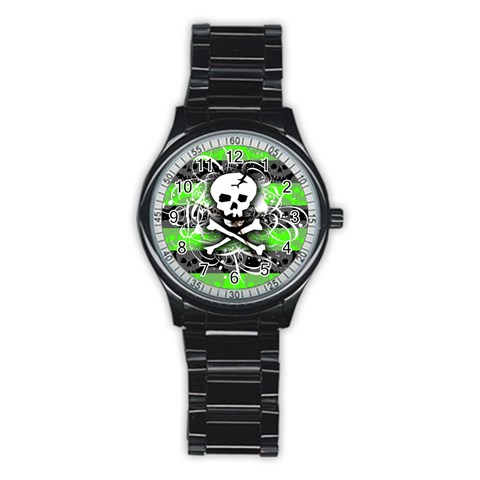 Deathrock Skull Stainless Steel Round Watch from ArtsNow.com Front