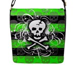 Deathrock Skull Flap Closure Messenger Bag (L)