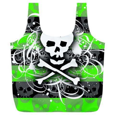 Deathrock Skull Full Print Recycle Bag (XL) from ArtsNow.com Front